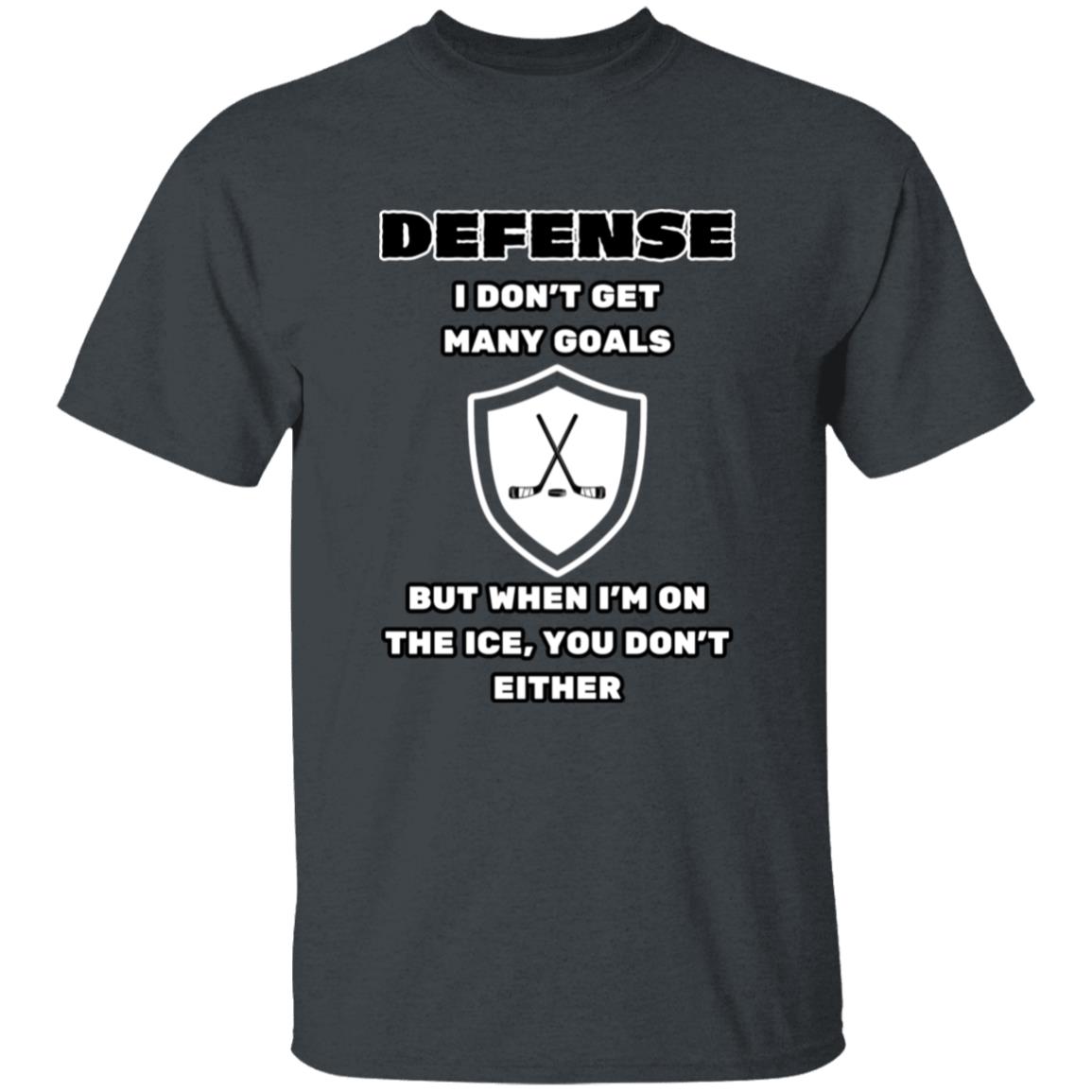Defense - I don't get many goals but you don't either (Hockey)